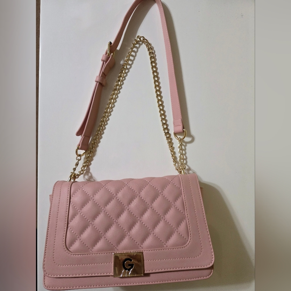 Guess Pink Quilted Shoulder Bag